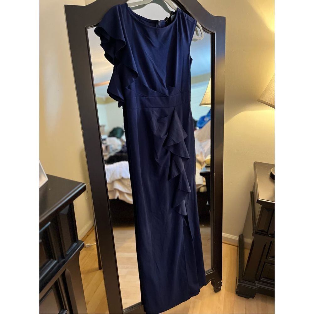 NEW WOOSEA High Neck Split Bodycon Mermaid Evening Cocktail Long Dress S - Picture 3 of 3